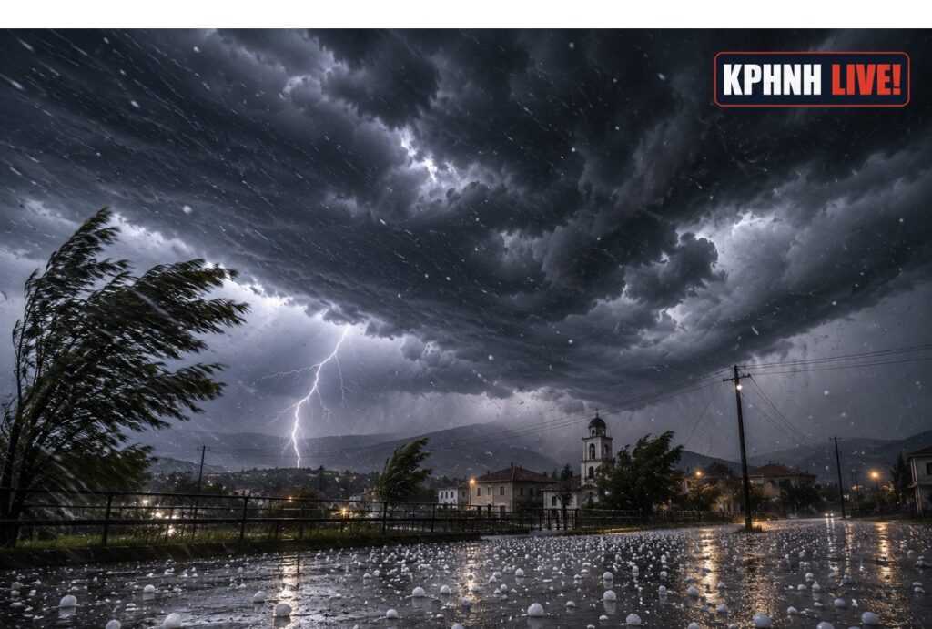  Σφοδρή καταιγίδα «χτυπά» τον Δήμο Φαρκαδόνας
